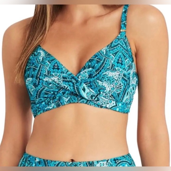 Sea Level Swim Bella Mare Twist Front DD/E Cup Bra Bikini Top Swimsuit Size 4 - Picture 2 of 6